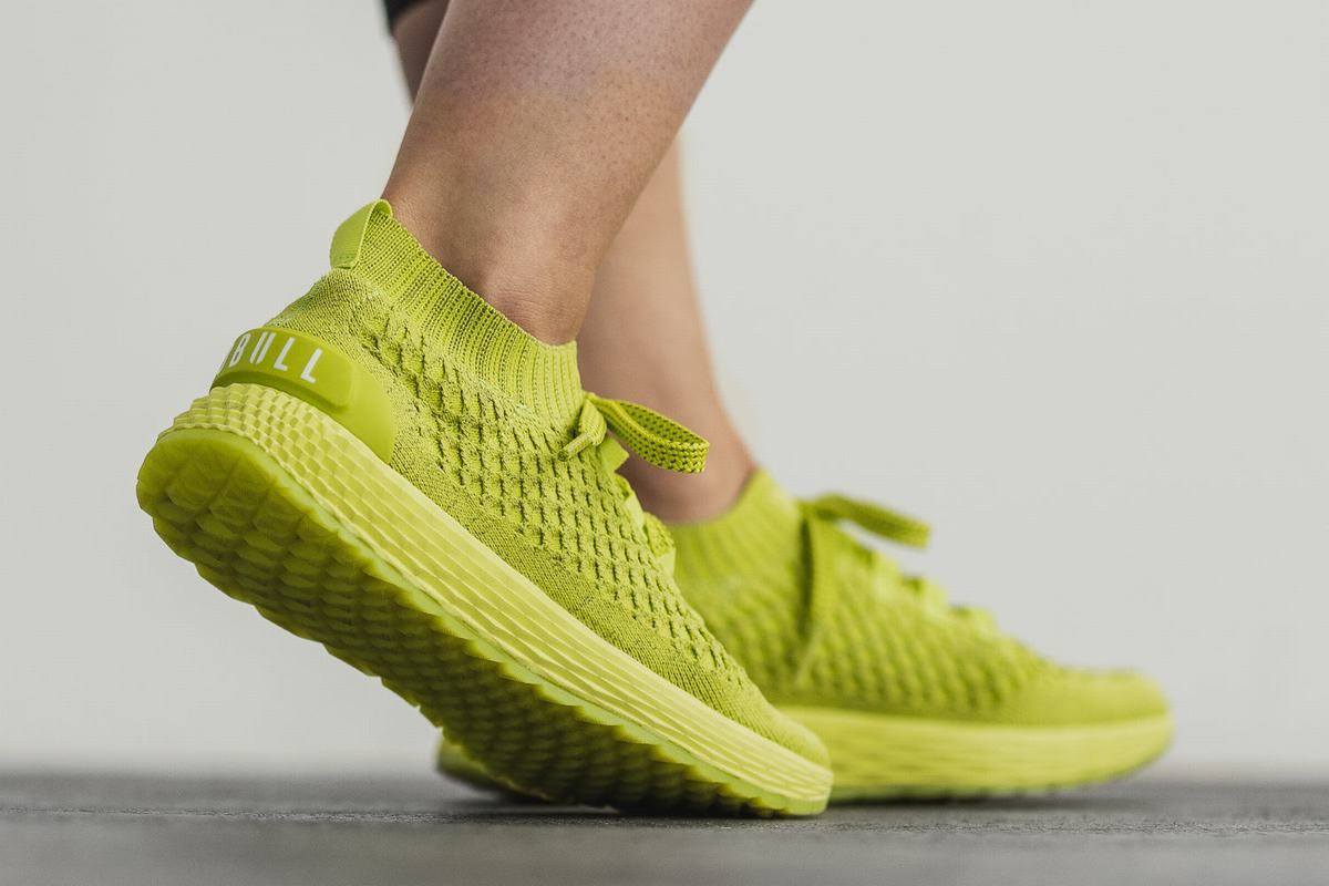 Nobull Neon Knit Runner Women's Running Shoes Light Green | Australia (OX4328)